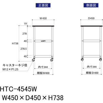 軽量作業台/キャスター付き_天板付き150ワゴン_低圧メラミン天板_ワークテーブル150シリーズ 山金工業