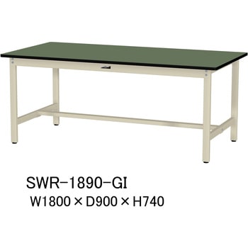 軽量作業台/耐荷重300kg_固定式H740_塩ビシート天板_ワークテーブル300シリーズ 山金工業