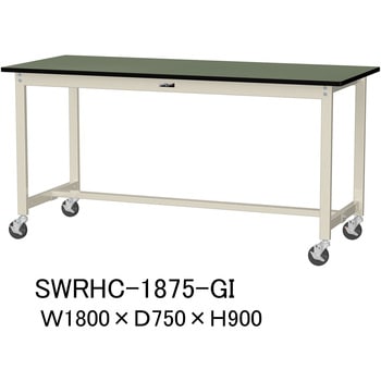 軽量作業台/耐荷重160kg_移動式H900_塩ビシート天板_ワークテーブル300シリーズ 山金工業
