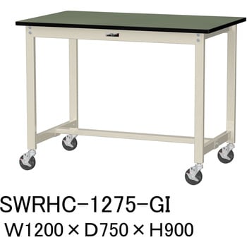 軽量作業台/耐荷重160kg_移動式H900_塩ビシート天板_ワークテーブル300シリーズ 山金工業
