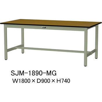 中量作業台/耐荷重500kg_固定式H740_メラミン天板_ワークテーブル500シリーズ 山金工業