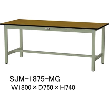 中量作業台/耐荷重500kg_固定式H740_メラミン天板_ワークテーブル500シリーズ 山金工業
