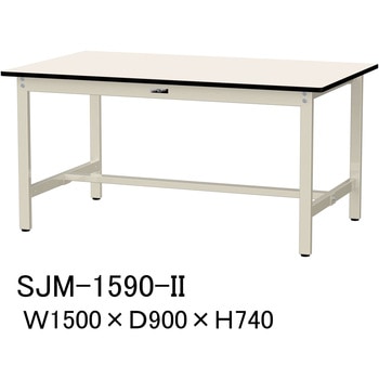 中量作業台/耐荷重500kg_固定式H740_メラミン天板_ワークテーブル500シリーズ 山金工業