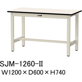 中量作業台/耐荷重500kg_固定式H740_メラミン天板_ワークテーブル500シリーズ 山金工業