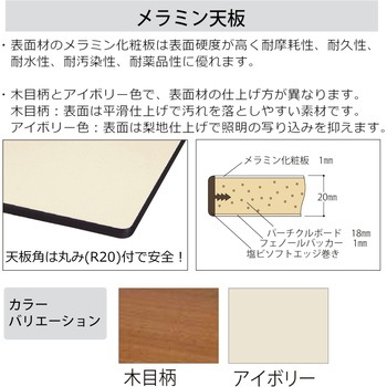 中量作業台/耐荷重500kg_固定式H740_メラミン天板_ワークテーブル500シリーズ 山金工業