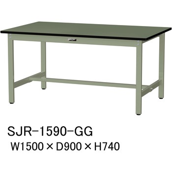 中量作業台/耐荷重500kg_固定式H740_塩ビシート天板_ワークテーブル500シリーズ 山金工業