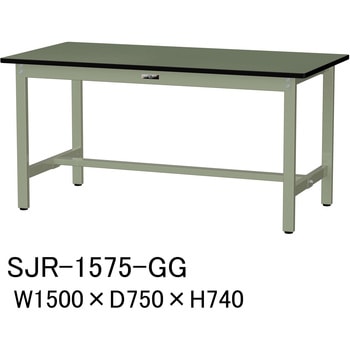中量作業台/耐荷重500kg_固定式H740_塩ビシート天板_ワークテーブル500シリーズ 山金工業