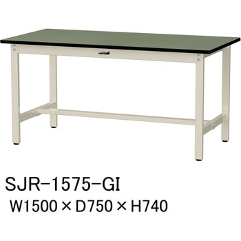 中量作業台/耐荷重500kg_固定式H740_塩ビシート天板_ワークテーブル500シリーズ 山金工業