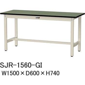 中量作業台/耐荷重500kg_固定式H740_塩ビシート天板_ワークテーブル500シリーズ 山金工業