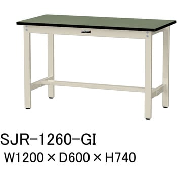 中量作業台/耐荷重500kg_固定式H740_塩ビシート天板_ワークテーブル500シリーズ 山金工業