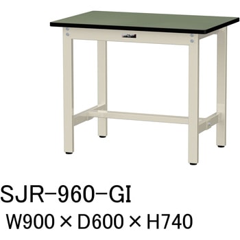 中量作業台/耐荷重500kg_固定式H740_塩ビシート天板_ワークテーブル500シリーズ 山金工業