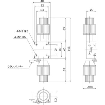 長作動ステージ用ブロック(粗微動両ハンドル) 中央精機