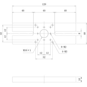 ベース板 W=40 中央精機