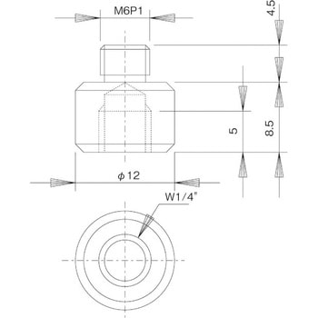 変換アダプタ M6P1～W1/4″ - 中央精機