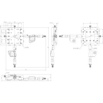 X・Y軸スリムステージ 125×125(デジタル表示式マイクロ付)(鉄製) 中央精機 XYステージ(手動) 【通販モノタロウ】