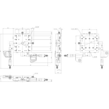 X・Y軸スリムステージ 125×125(デジタル表示式マイクロ付)(鉄製) 中央