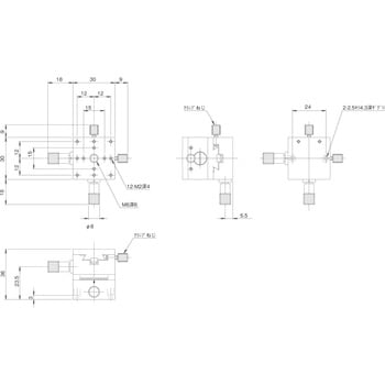 LD-311 DT X・Y軸ステージ 30×30 中央精機 ラック&ピニオン 片ハンドル