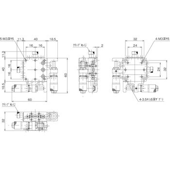 中央精機 LD-4042-SR8 ハイグレードXYステージ 40×40 対称型-