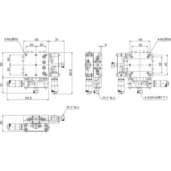 LD-5042-SR8-2 ハイグレードXYステージ 50×50(対称型) 1個 中央精機