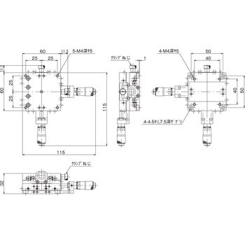 LD-6042-C8 ハイグレードXYステージ 60×60(標準型) 1個 中央精機