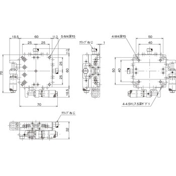 ハイグレードXYステージ 60×60(標準型) 中央精機