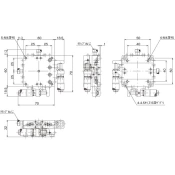 LD-6042-SR8 ハイグレードXYステージ 60×60(対称型) 1個 中央精機