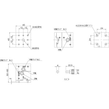 小型X・Y・Z軸メカニカルステージ 40×40 中央精機