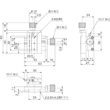 X・Y軸ねじ式ステージ 中央精機 XYステージ(手動) 【通販モノタロウ】