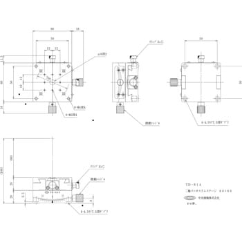 TD-614 二軸ゴニオスリムステージ 60×60 1個 中央精機 【通販モノタロウ】