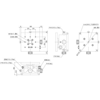 TD-905 傾斜回転ステージ 90×90 1個 中央精機 【通販モノタロウ】