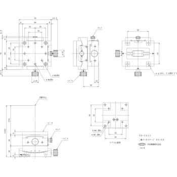 二軸ゴニオステージ 60×60 中央精機 傾斜ステージ(手動) 【通販