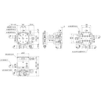 TR-5047-SR1 ハイグレードアルミXYZ回転ステージ Φ50 1個 中央精機