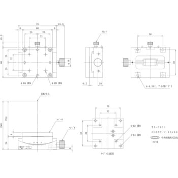 ゴニオステージ 60×60 中央精機 傾斜ステージ(手動) 【通販モノタロウ】