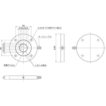 VA-931 バキュームアダプタ 3インチ用 1個 中央精機 【通販モノタロウ】