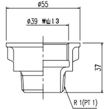 ゴム栓用直結排水金具(縦引き) INAX(LIXIL)
