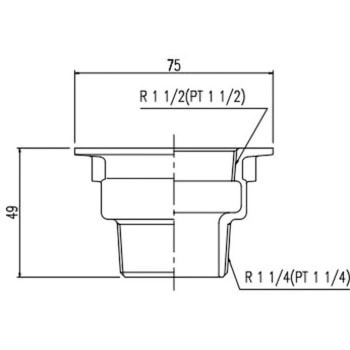 ゴム栓用直結排水金具(縦引き) INAX(LIXIL)