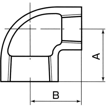 径違いエルボ 可鍛鋳鉄製管継手(白) 日本継手(JFE継手)