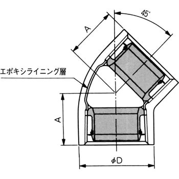 45°エルボ 管端防食管継手 日本継手(JFE継手)