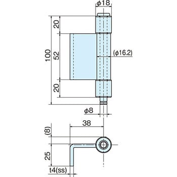鉄製防水型蝶番 ホシモト