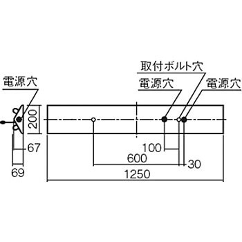 蛍光灯ベースライト(直付型)非常用照明器具 富士型器具