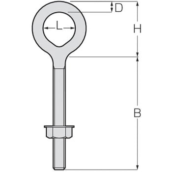 ステンレスツバなしロングアイボルト(ナット・ワッシャー付き