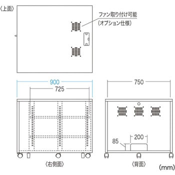 W800機器収納ボックス サンワサプライ