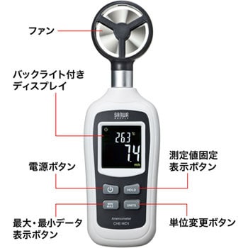 CHE-WD1 デジタル風速計 1個 サンワサプライ 【通販モノタロウ】