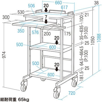 移動式機器設置カート サンワサプライ
