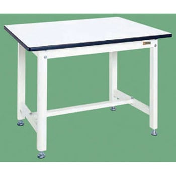 中量作業台 抗菌パールホワイト(KF/400kg/ポリエステル天板/H700/固定式) サカエ