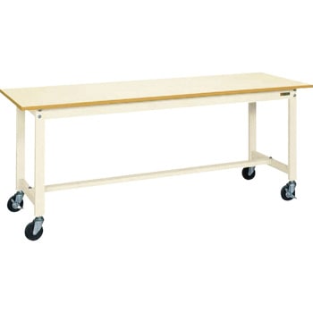 軽量作業台(KSタイプ/200kg/ポリエステル天板/H740/キャスター付) サカエ