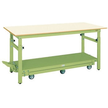 軽量ペダル昇降移動式作業台(TKK/耐荷重300kg/ポリエステル天板/H740～1040) サカエ