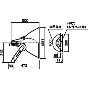 YA56165 丸型HID投光器 1台 Panasonic(パナソニック) 【通販モノタロウ】