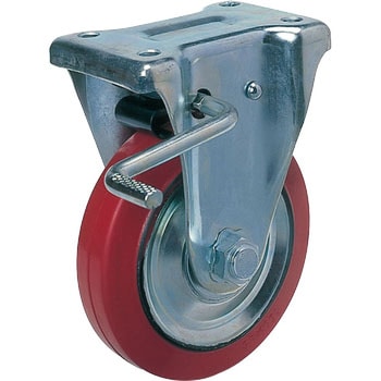 プレス製固定金具ブレーキ付赤ゴム車 ヨドノ