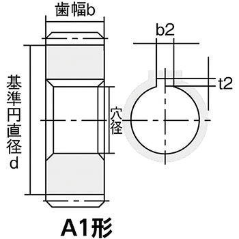 平歯車 モジュール1 S45C 協育歯車